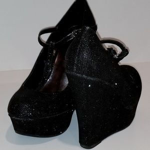 Platform glitter Mary Janes